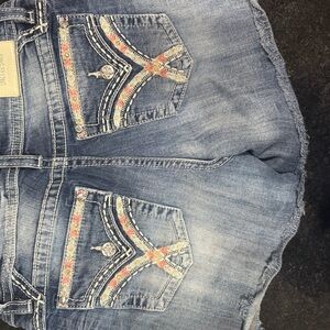 Women's Blue Jeans with Embroidered Pockets